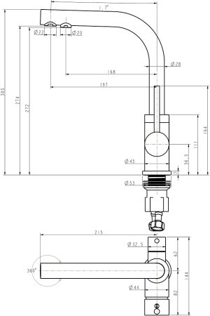 Смеситель Paulmark Essen 213011-428 для кухонной мойки, шампань 