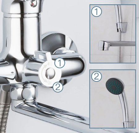 Смеситель для ванны Frap H13 F2213 универсальный Хром 