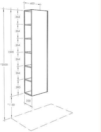 Шкаф пенал Aquaton Сканди 40 1A253403SD010 подвесной Белый 