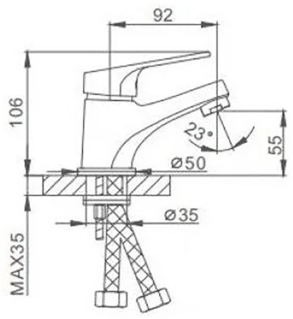 Смеситель для раковины Frap H13 F1013 Хром 