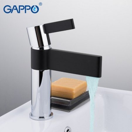 Смеситель для раковина Gappo Atalantic G1081 чёрный / хром 