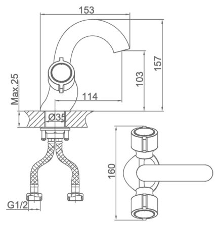 Смеситель D&K Torhall Hessen DA1412141 для раковины 