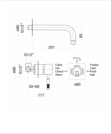Смеситель для раковины Fiore Xenon 44CR5227 Хром 