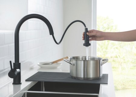 Смеситель Timo Saona 2316/03FL для кухонной мойки, черный 