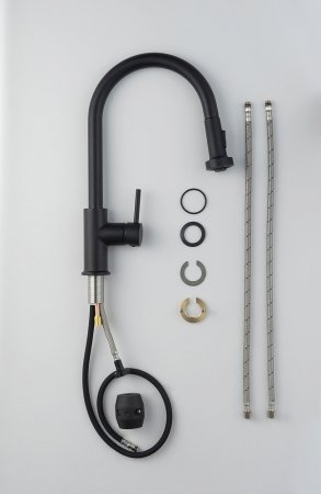 Смеситель Timo Saona 2316/03FL для кухонной мойки, черный 