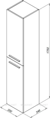 Шкаф-пенал для ванной Aquanet Nova 35 дуб рошелье 