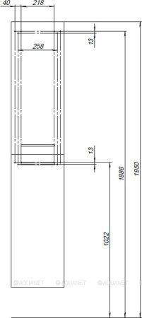 Шкаф-пенал для ванной Aquanet Nova 35 дуб рошелье 