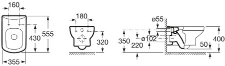 Унитаз Roca Dama Senso 346517000 подвесной без сиденья 
