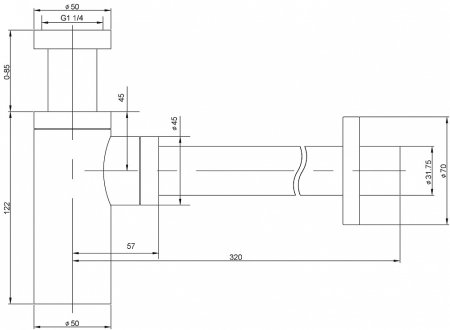 Сифон для раковины Timo 958/02L antique 