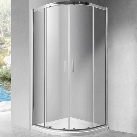 Душевой уголок Vincea Scala 100х100 VSQ-2SC100CL профиль Хром стекло прозрачное 