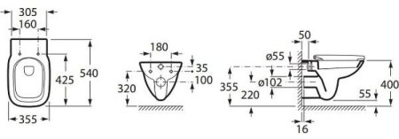 Унитаз Roca Debba 346997000 подвесной без сиденья 