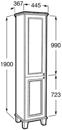 Шкаф пенал Roca Carmen 44 857137415 Сатин белый 