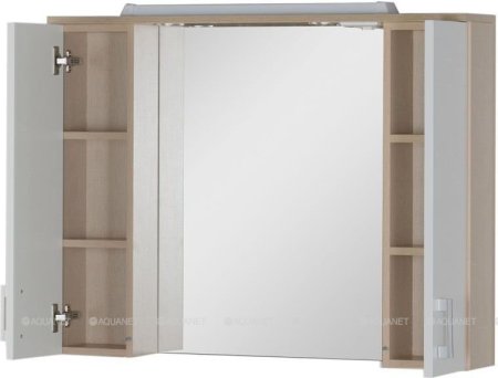 Зеркало-шкаф Aquanet Тиана 100 светлый дуб 