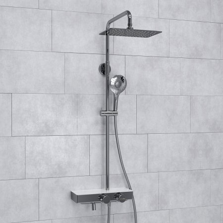 Душевая система WasserKRAFT A113.069.101.CH Thermo с термостатом Хром Белая 