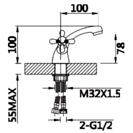Cмеситель для раковины ViEiR V120111 Хром 
