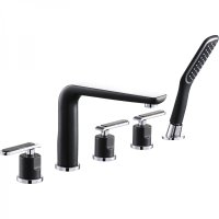 Смеситель для ванны на 5 отверстий Ganzer Haiger GZ52031C Черный / хром Смеситель для ванны на 5 отверстий Ganzer Haiger GZ52031C Черный / хром