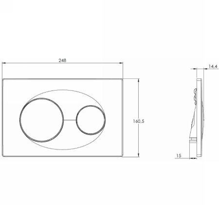 Клавиша смыва Azario AZ-8200-0011 Хром глянцевый 