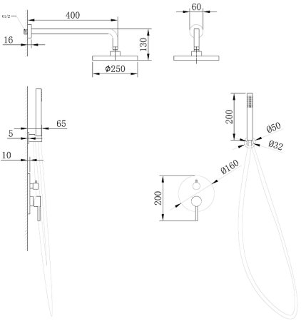 Душевая система Abber Emotion AF8818G Золото матовое 