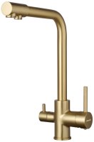 Смеситель для кухни с подключением фильтра Shevanik S328G, золотой сатин