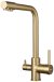 Смеситель для кухни с подключением фильтра Shevanik S328G, золотой сатин 