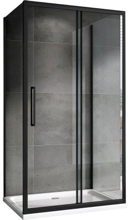 Душевой уголок Abber Schwarzer Diamant 120х90 AG30120BH-S90B-S90B профиль Черный стекло прозрачное 