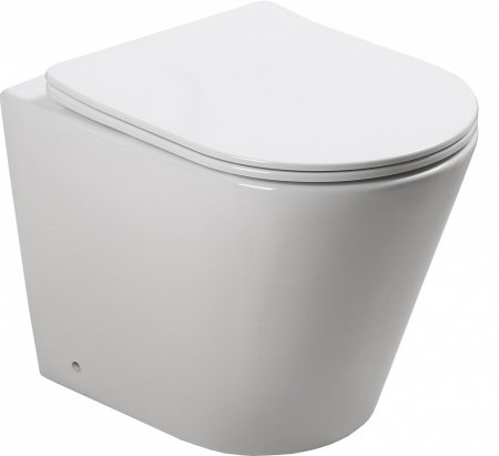 Комплект SantiLine SL-5020 + SL-02 безободковый унитаз, с микролифтом+ система инсталляции с кнопкой 