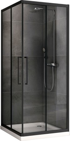 Душевой уголок Abber Schwarzer Diamant 80x80 AG02080BH профиль Черный стекло прозрачное 