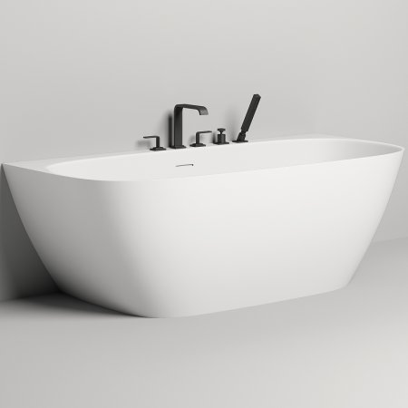 Ванна из искусственного камня Salini Sofia Wall 180х85 102513G Белая глянцевая 