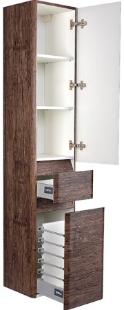 Шкаф пенал Style Line Атлантика Люкс Plus 35 ЛС-00000615 с бельевой корзиной Старое дерево 