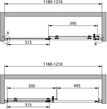 Душевая дверь в нишу Cezares Eco O-BF-1-120-C-NERO стекло прозрачное 