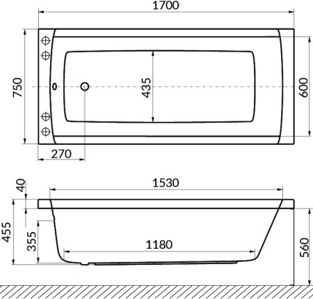 Акриловая ванна Excellent Aquaria WAEX.AQU17.SMART 170x75 