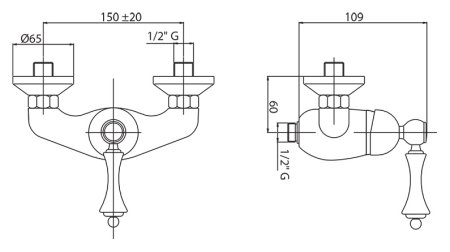 Смеситель Cezares Margot MARGOT-DM-03/24-M для душа 