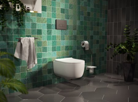 Кнопка смыва Berges Wasserhaus Novum D5 чёрный, матовый 