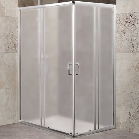 Душевой уголок BelBagno Unique 115х90 UNIQUE-AH-2-100/115-75/90-P-Cr профиль Хром стекло рифленое 