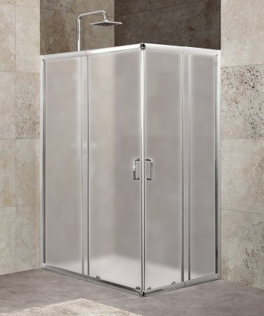 Душевой уголок BelBagno Unique 115х90 UNIQUE-AH-2-100/115-75/90-P-Cr профиль Хром стекло рифленое 