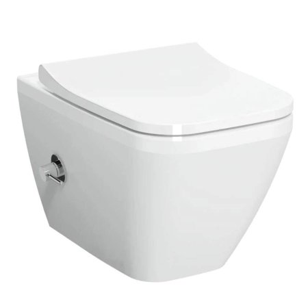 Унитаз подвесной VitrA Integra Square 7082B003-7209 безободковый, с биде и встроенным смесителем 