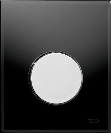 Кнопка смыва TECE Loop Urinal 9242656 черное стекло, кнопка хром 
