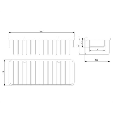 Полка Omnires Uni UN3629CR хром 