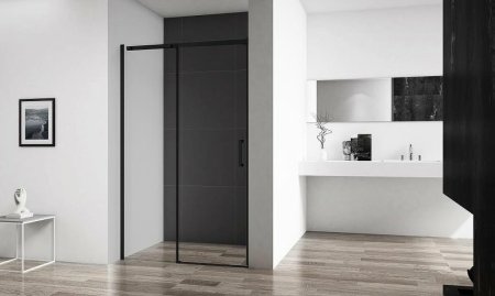 Душевая дверь BelBagno Acqua 120 ACQUA-BF-1-120-C-NERO профиль Черный стекло прозрачное 