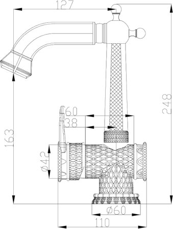 Смеситель Zorg Antic A 412U-BR для раковины 