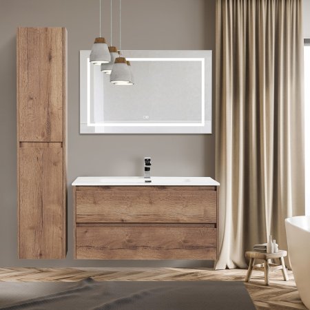 Зеркало BelBagno Kraft 98.5 SPC-KRAFT-985-685-TCH-WARM с подсветкой с подогревом Сатин с сенсорным выключателем 
