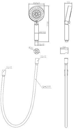Душевой гарнитур BelBagno Ancona BB-DFS-5-CRM Хром 
