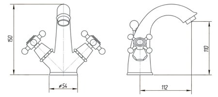 Смеситель Migliore Lady 18841 для раковины золото / хром 
