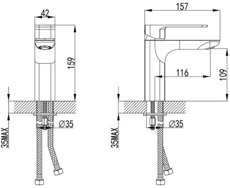 Смеситель для умывальника IDDIS Slide черный (SLIBL00i01) 