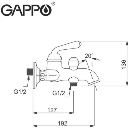 Смеситель для ванны Gappo G88 G3288 Хром 
