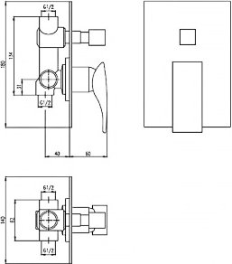 Смеситель для душа Kaiser Sonat 34122 Хром 