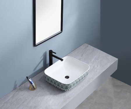 Раковина-чаша Bronze de Luxe Nordic 50 2073 Белая Синяя 