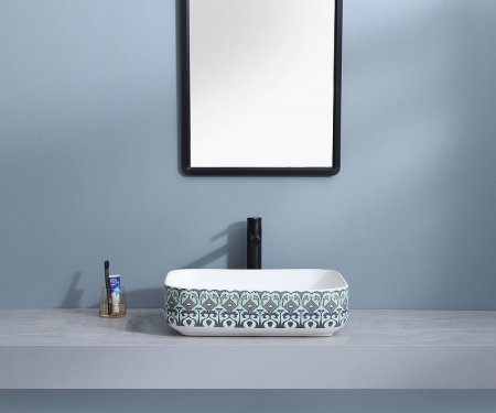 Раковина-чаша Bronze de Luxe Nordic 50 2073 Белая Синяя 