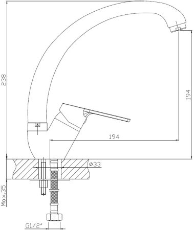 Смеситель для кухонной мойки ESKO SAINT-PETERSBURG (SPb 03) 