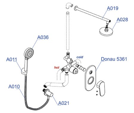Душевой комплект WasserKRAFT A14028 